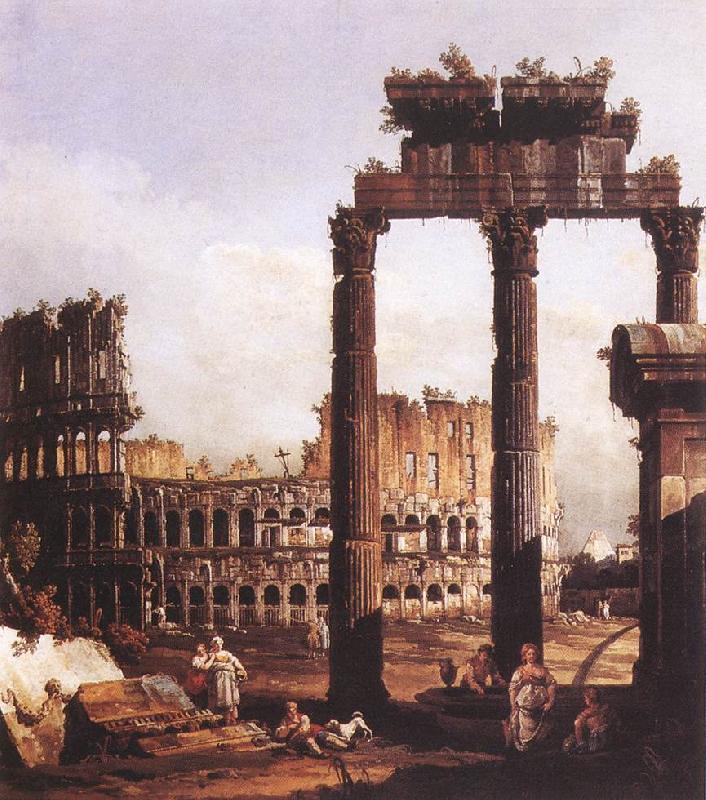 Bernardo Bellotto Capriccio with the Colosseum oil painting picture